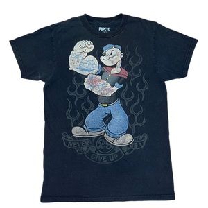 Popeye The Sailor Man Muscle Flame Graphic Tee